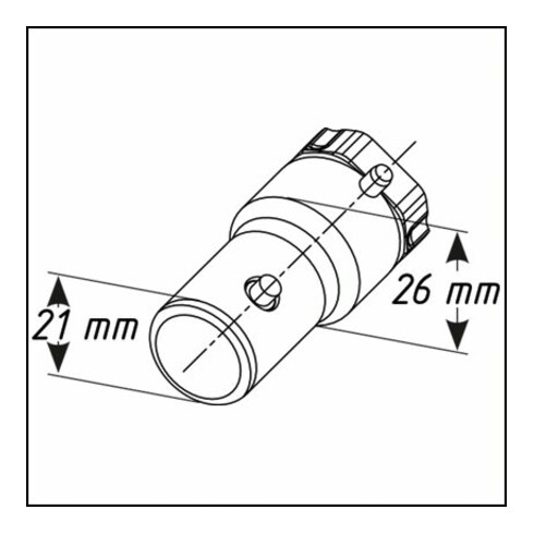 Clé à anneau enfichable HAZET, réceptacle 21 mm