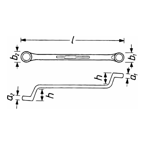 Clé polygonale double HAZET Profil à 12 pans extérieurs