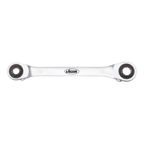 VIGOR Clé à cliquet double V2705 10 x 13 17 x 19 L totale : 220 mm