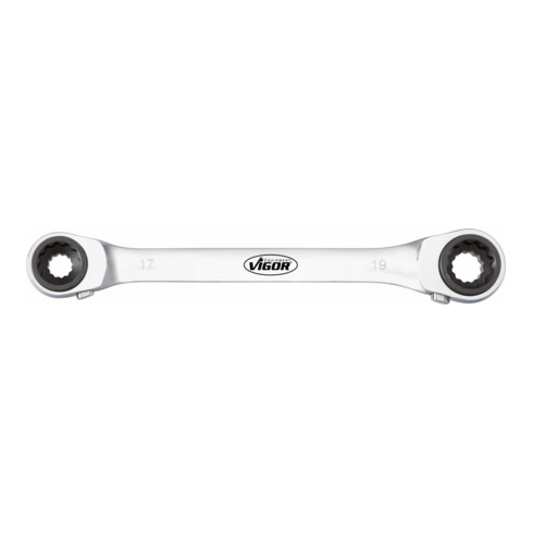 VIGOR Clé à cliquet double V2705 10 x 13 17 x 19 L totale : 220 mm