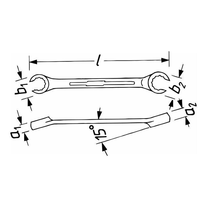 Clé polygonale double ouverte 612-8X10 8 x 10 mm HAZET