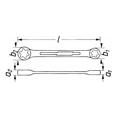 HAZET Clé à double embout 609 TX externe Profil E