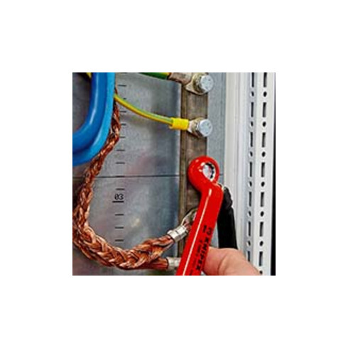 Clé à anneau Knipex, droite, chromée, isolée 1000V