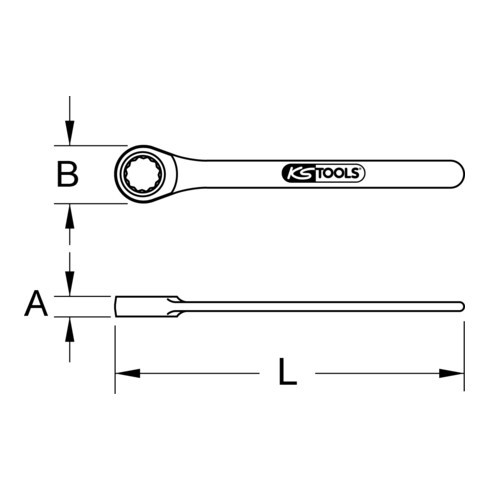 Outils KS Clé à anneaux en acier inoxydable