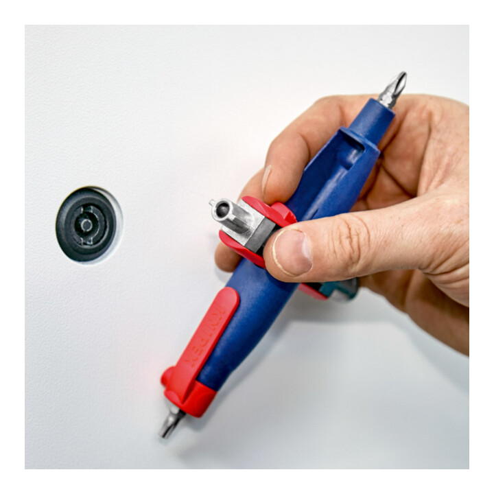 Clé pour armoires de commande, forme stylo, pour toutes les armoires et systèmes de fermeture standard Knipex