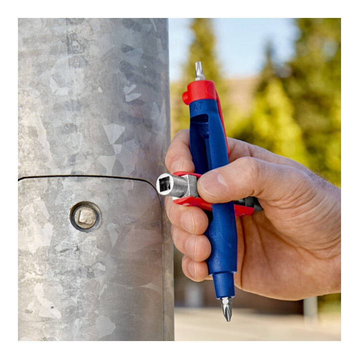 Clé pour armoires de commande, forme stylo, pour toutes les armoires et systèmes de fermeture standard Knipex