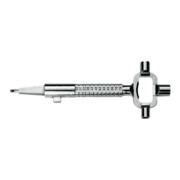 Clé pour bâtiments universel incl. entraînement p. serrures PZ acier mat nickelé