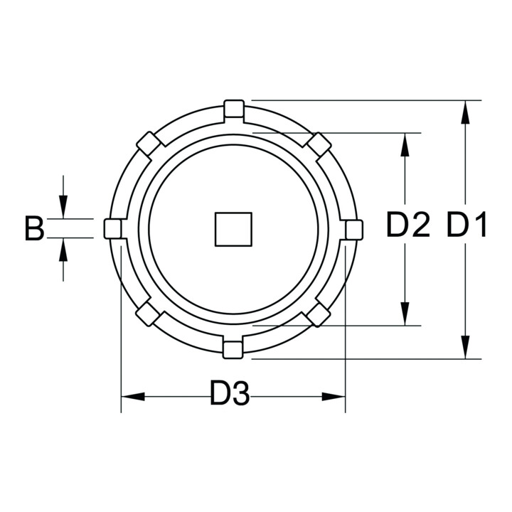Clé pour écrou à encoches 3/4", 6 ergots pour Mercedes KS Tools
