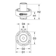 Clé pour écrou à encoches 3/4" pour Mercedes, 6 ergots Ø 64 mm KS Tools-5