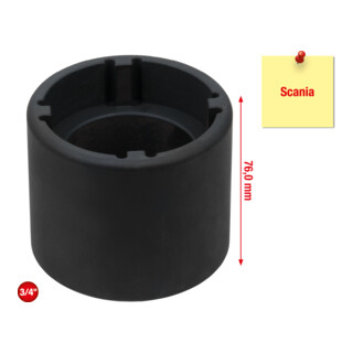 KS Tools Clé à écrous à encoches 3/4 pouce avec 4 tenons pour Scania, tenons intérieurs