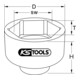 KS Tools Clé pour écrous d'essieu 1 pouce, 8 pans, courte-3