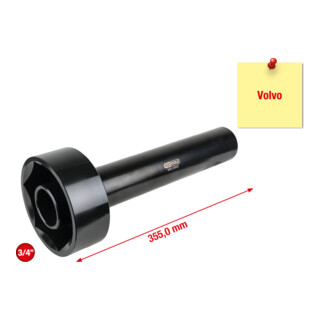 Clé pour écrou d'essieu avec tube de guidage pour Volvo KS Tools