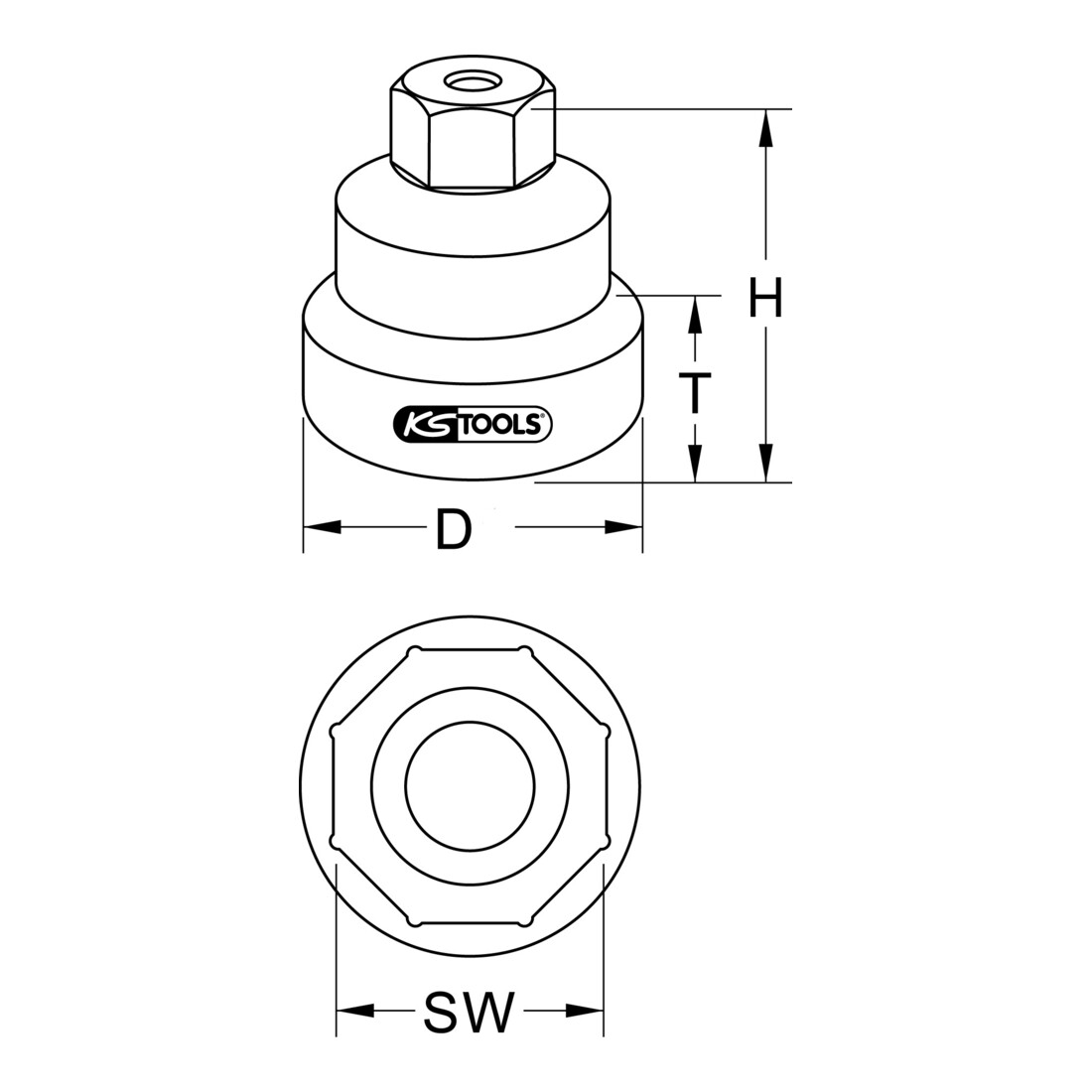 Clé pour écrou d'essieu pour essieu avant Scania KS Tools