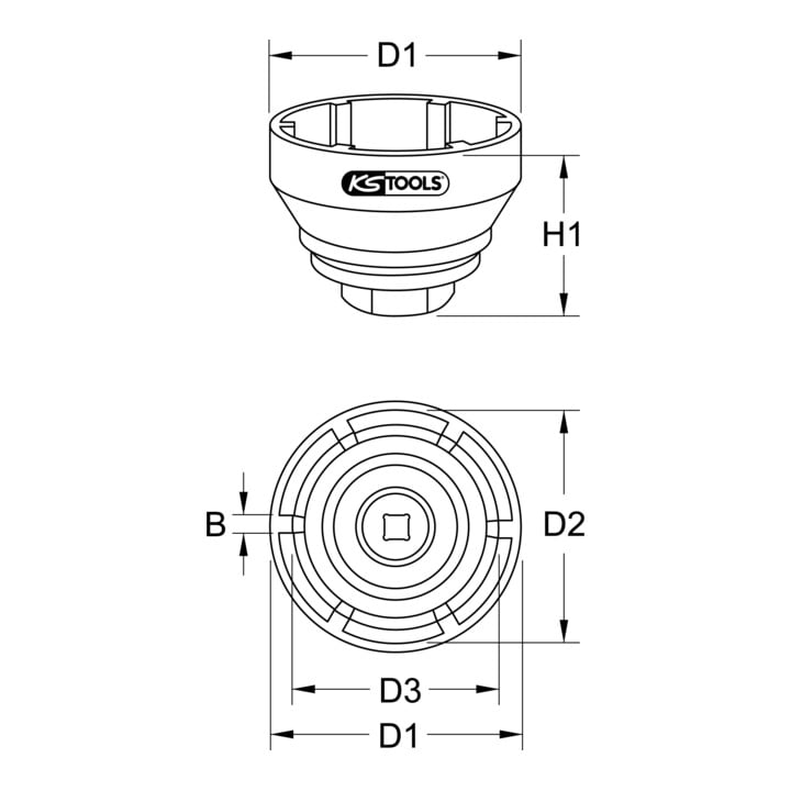 Clé pour écrous à encoches sans guide 3/4'', MAN TGA  KS Tools