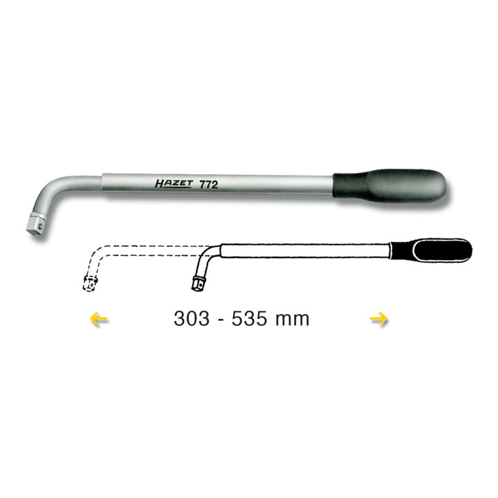 Clé pour écrous de roue Hazet extensible, 1/2"