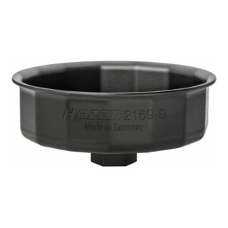 Clé pour filtres à huile 2169-9 ∙ 6 pans extérieurs 24 mm, Carré creux 12,5 mm (1/2 pouce) ∙ Profil à 15 pans extérieurs HAZET