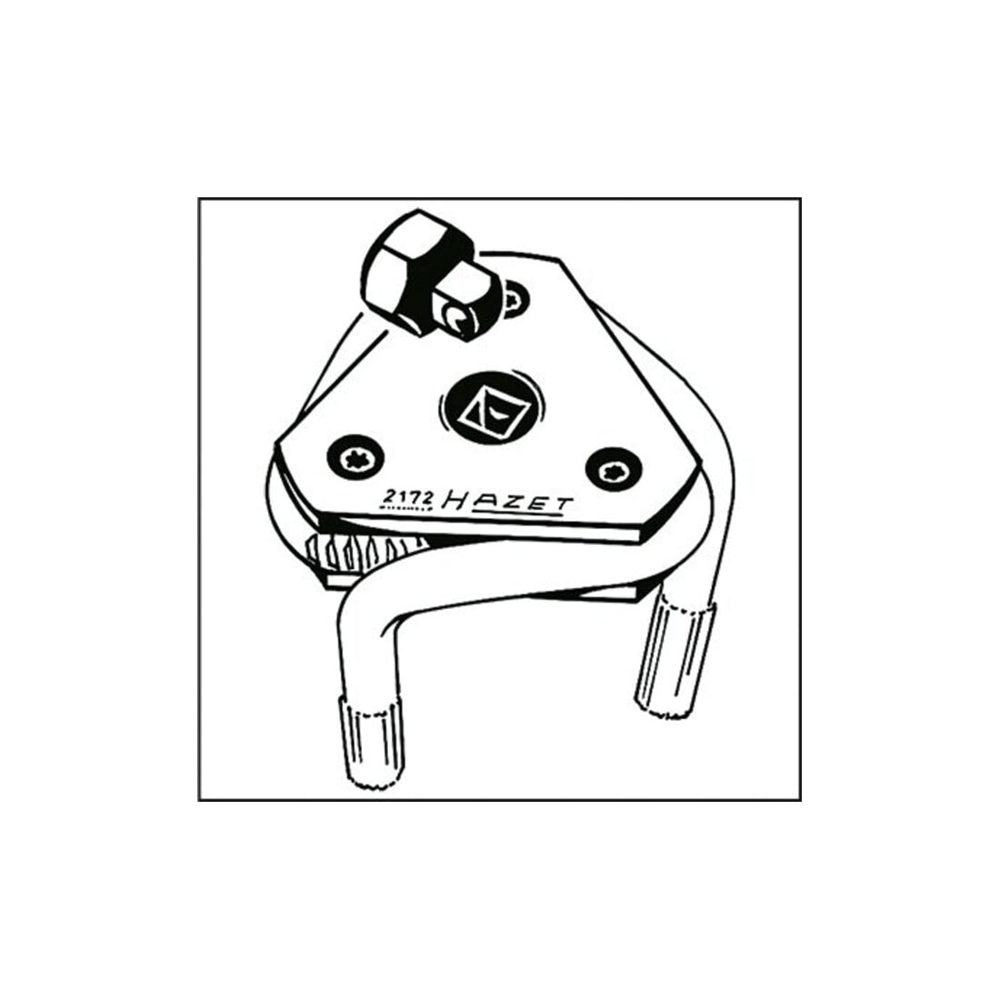 Clé pour filtres à huile 2172 ∙ Carré creux 10 mm (3/8 pouce) HAZET
