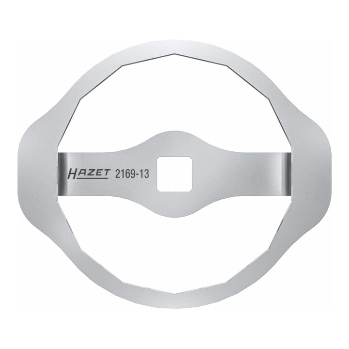 Clé pour filtres à huile Hazet 2169-13, carré creux 12,5 mm (1/2 pouce), profil à 14 pans extérieurs, 92 mm
