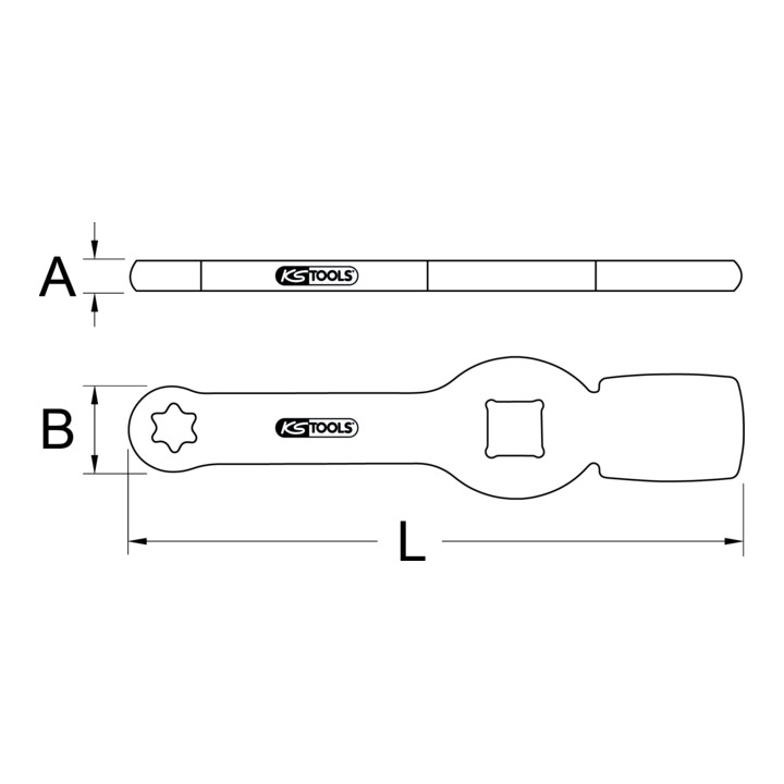 Clé TX-E KS Tools 3/4" à percussion avec 2 faces de frappe, E18
