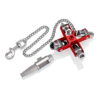 Clé universelle «Construction», pour toutes les armoires et systèmes de fermeture standard Knipex