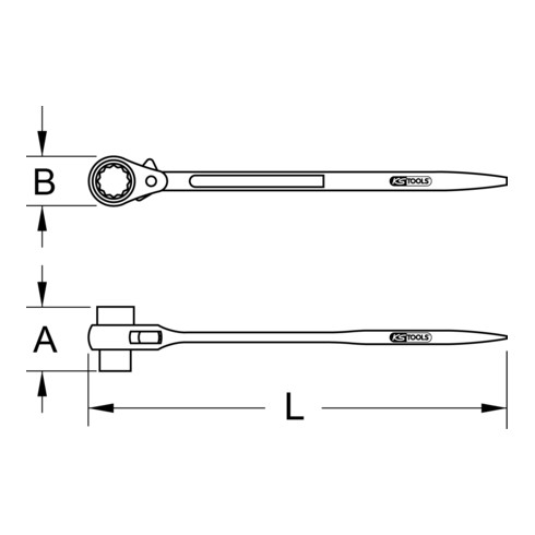 Clé d'échafaudage KS Tools, réversible