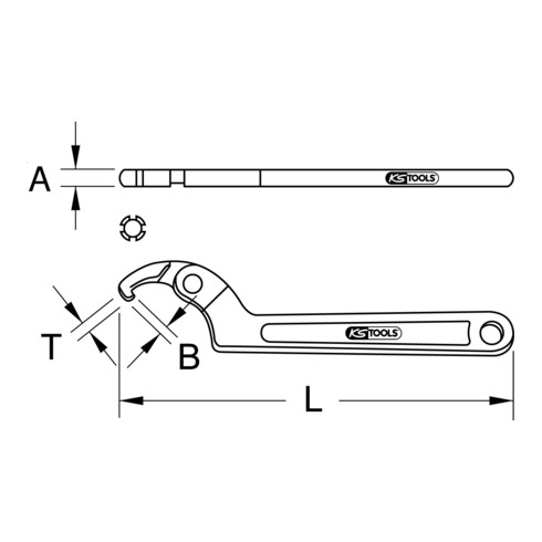 Clé à molette KS Tools avec nez