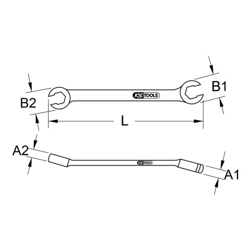 Clé polygonale ouverte KS Tools, coudée