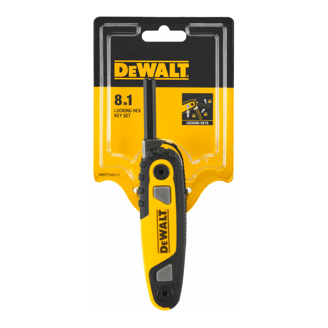 Clés hexagonales internes DEWALT jeu de poches métrique 8 pces DWHT0-70263