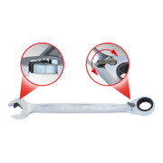 Clés mixtes à cliquet KS Tools avec cliquet dans la fourche réversible DUO GEARplus-1