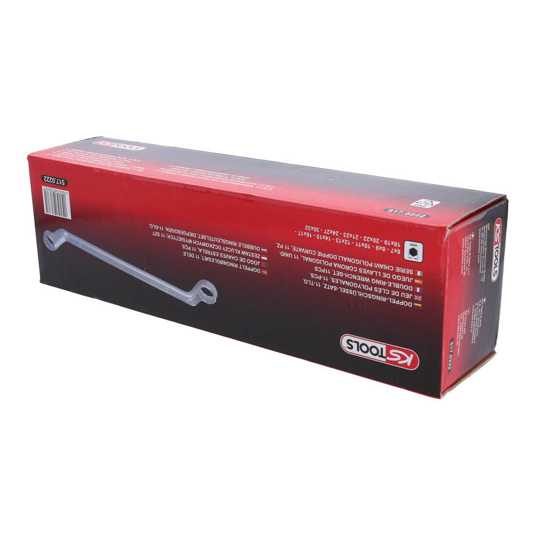 Clés polygonales contre-coudées, 11 pcs. 6-32mm