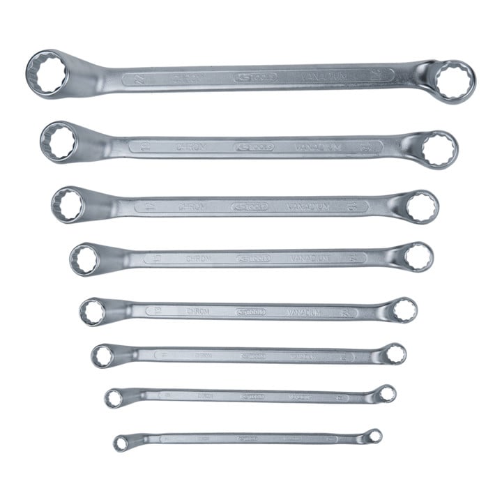 Clés polygonales contre-coudées, 8 pcs. 6-22mm