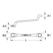 Outils KS CHROMEplus Clé à double effet, coudée-3
