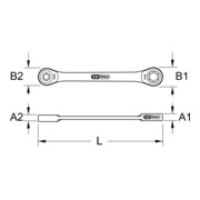 Outils KS Clé à cliquet double GEARplus TX-E GEARplus TX-E-4