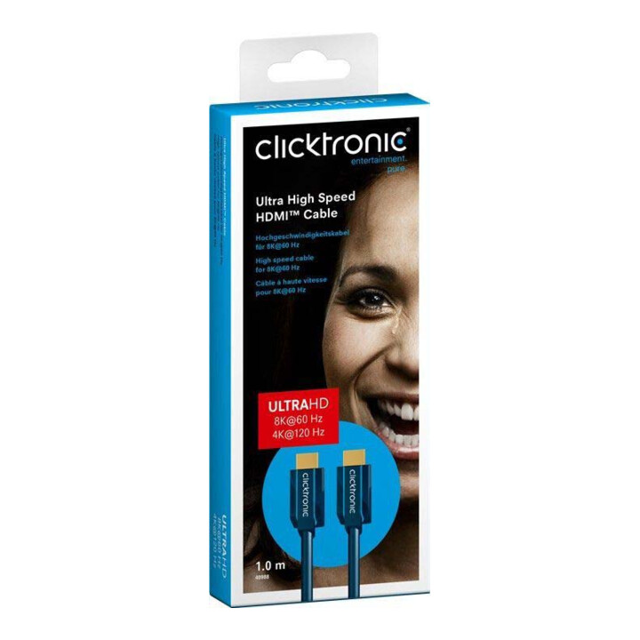 Clicktronic Câble HDMI Ultra HighSpeed 1,5 m, Type A, pour 4K/8K 40989