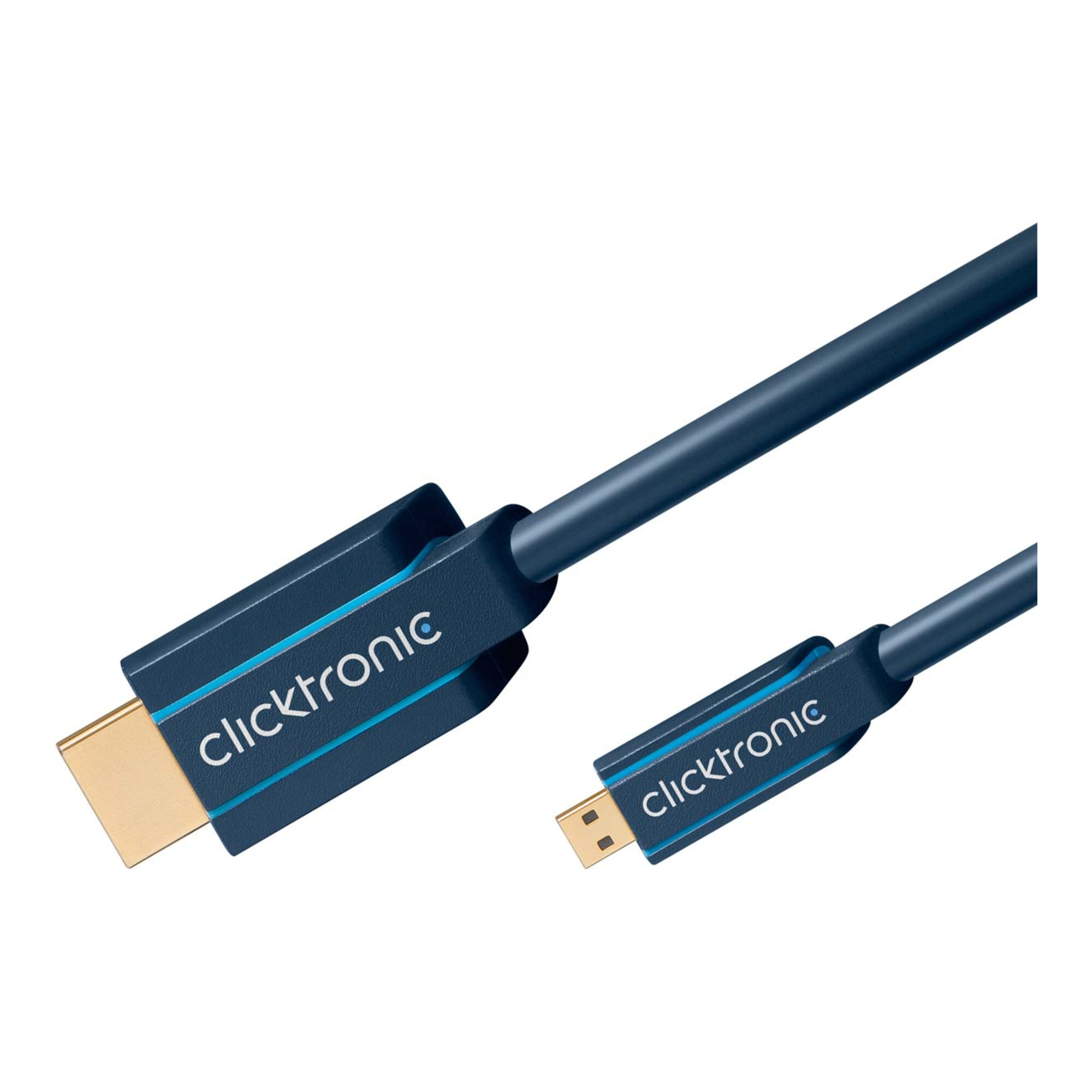 Clicktronic Micro-HDMI-Adapterkabel 2m,Ethernet 70328