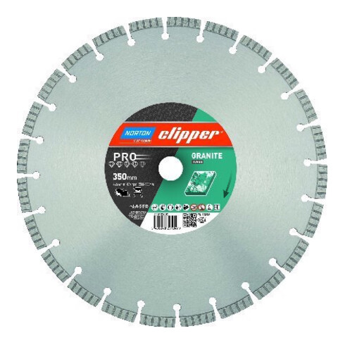CLIPPER Diamant-Trennscheibe 350x 25,4mm Granit Turbo Laser