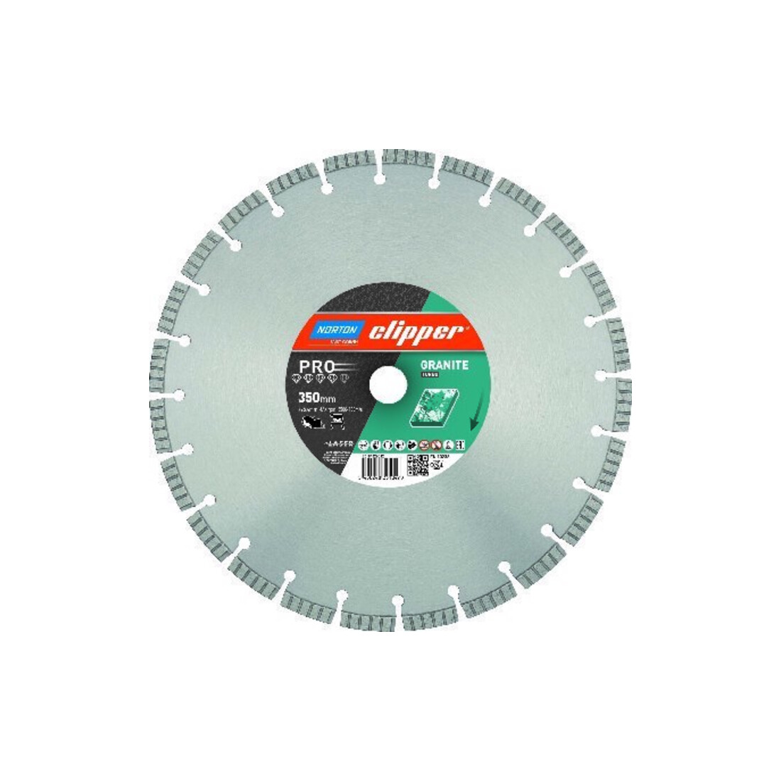 CLIPPER Disque de tronçonnage diamant 350 x 25,4 mm Granit Turbo Laser