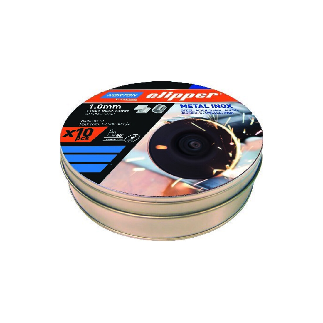 CLIPPER Trennscheibe Metall-Inox 10x A60S-115x1.0x22.23