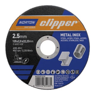 CLIPPER Trennscheibe Metall-Inox A30S-125x2.5x22.23mm