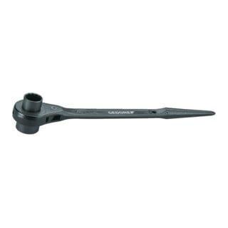 Gedore Cliquet de construction en acier avec double hexagone