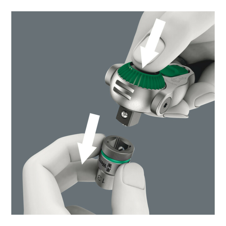 Cliquet de précision WERA “Zyklop Speed” réversible, 1/4″ avec tête orientable et éjecteur