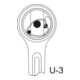 Cliquet réversible 1993 U-3 1/2 po. poignée bicomp. 72 dents L. 270 mm disque d'