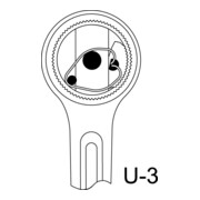 Cliquet réversible 1993 U-3 1/2 po. poignée bicomp. 72 dents L. 270 mm disque d'-5