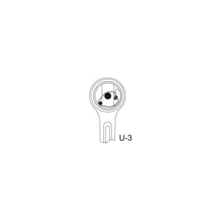 Cliquet réversible 1993 U-3 1/2 po. poignée bicomp. 72 dents L. 270 mm disque d'