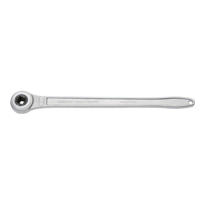 Cliquet réversible 3/4 po. dents L. 470 mm avec carré travers. HEYTEC