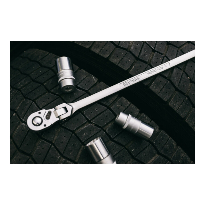 Cliquet réversible articulé 1993 GU-10 XL 1/2po. ouv. 12,5mm 600mm chrome CV GED