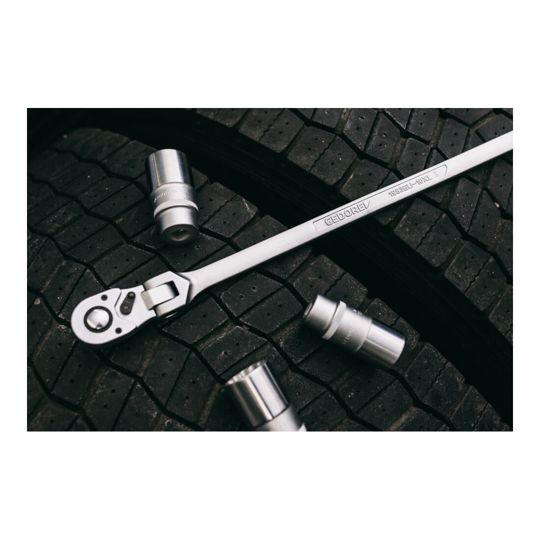 Cliquet réversible articulé 1993 GU-10 XL 1/2po. ouv. 12,5mm 600mm chrome CV GED