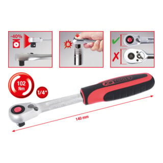 Cliquet réversible SlimPOWER 1/4", 72 dents