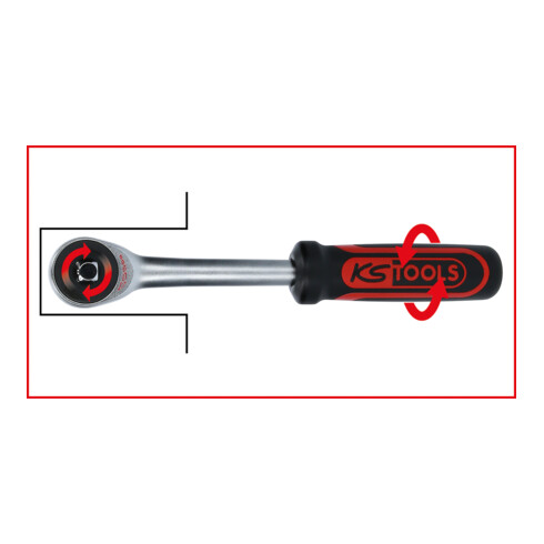 Cliquet rotatif réversible avec poignée 1/4", 60 dents KS Tools