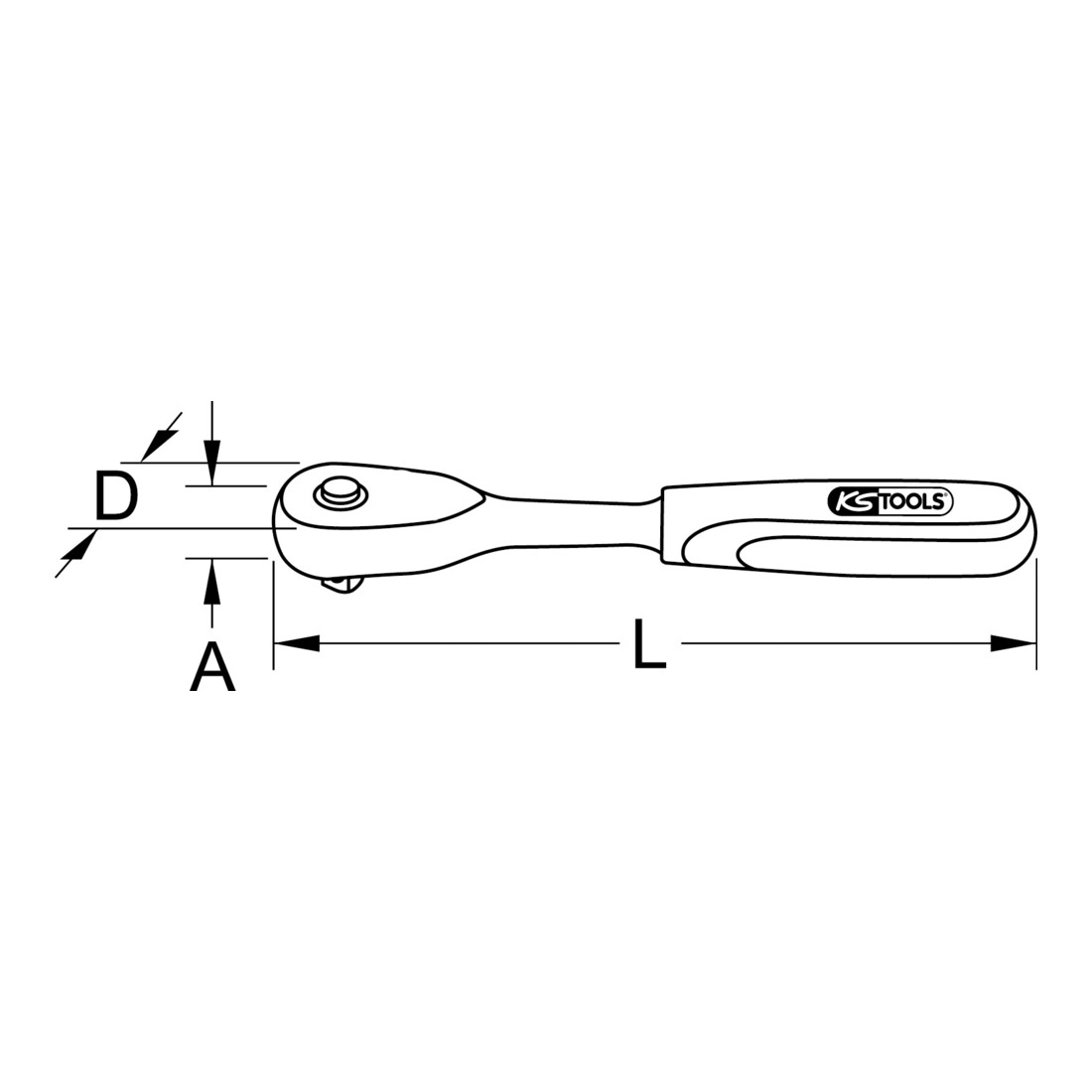 Cliquet rotatif réversible avec poignée 3/8", 60 dents KS Tools